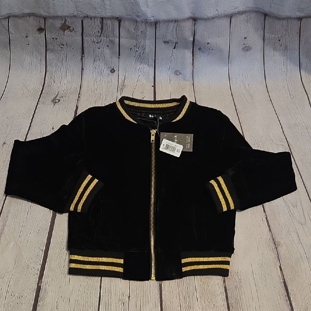 Girl's Kidpik Velour Black Jacket NWT Size XS